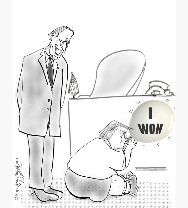 Cartoons on Joe Biden and Tramp